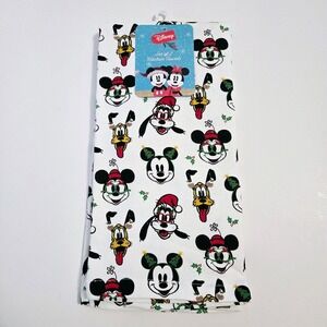 DISNEY Mickey Mouse & Friends Christmas Holiday 2 Kitchen Towel Set NWT